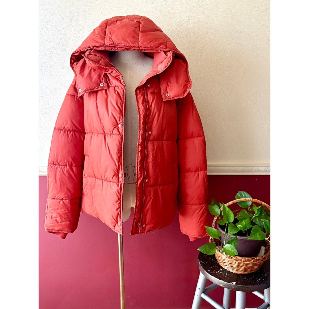 J.Crew Signature Puffer Jacket Orange-Red XXL Recycled PrimaLoft Water Repellent